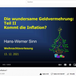 Vorlesung von Prof. Hans-Werner Sinn: »Die Inflation ist bereits mit voller Macht zugange«